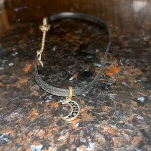 black and gold moon choker